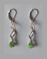 Preview: silver earrings-leverbacks with twist dangles and chrysoprase beads